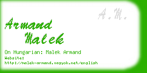 armand malek business card